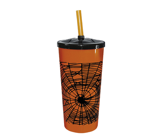 COPO CAN.0,6 L HALLOWEEN ARANHA LARANJA