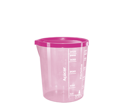 MEDIDOR C/TAMPA 400 ML ROSA(DONA COTTA)