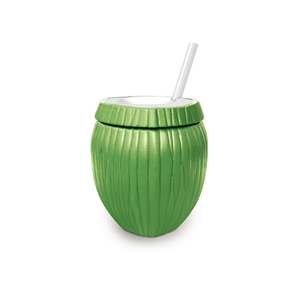 COPO COCO VERDE C/CANUDO 0,85 L