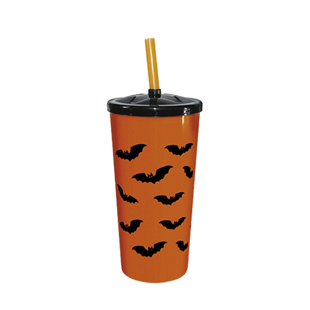 COPO CAN.0,6 L Halloween MORCEGO LARANJA